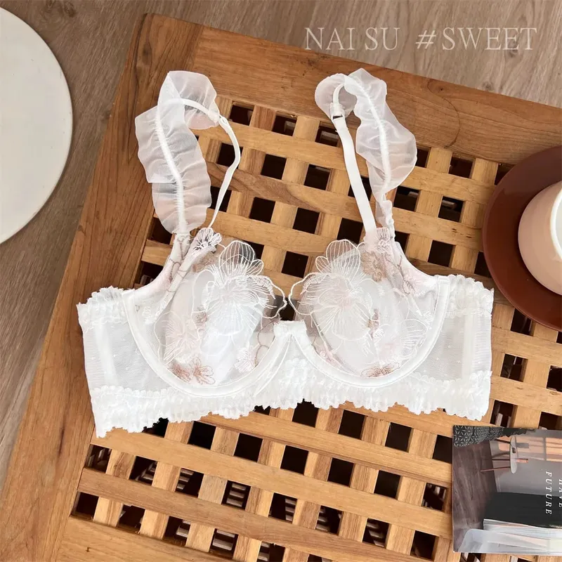 Everyday Japanese Minimizer Bra Large Bust Rabbit Ear Cup Anti Sagging Breathable Lace Support Ultra Thin Comfort MOYISU Sexy AB