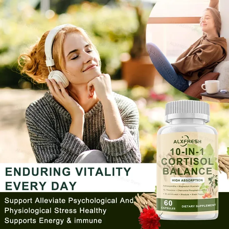 Cortisol Capsules Relieve Stress Anxiety Improve Sleep Quality Promote Physical Recovery Reduce Abdominal Fat Protect cognitive