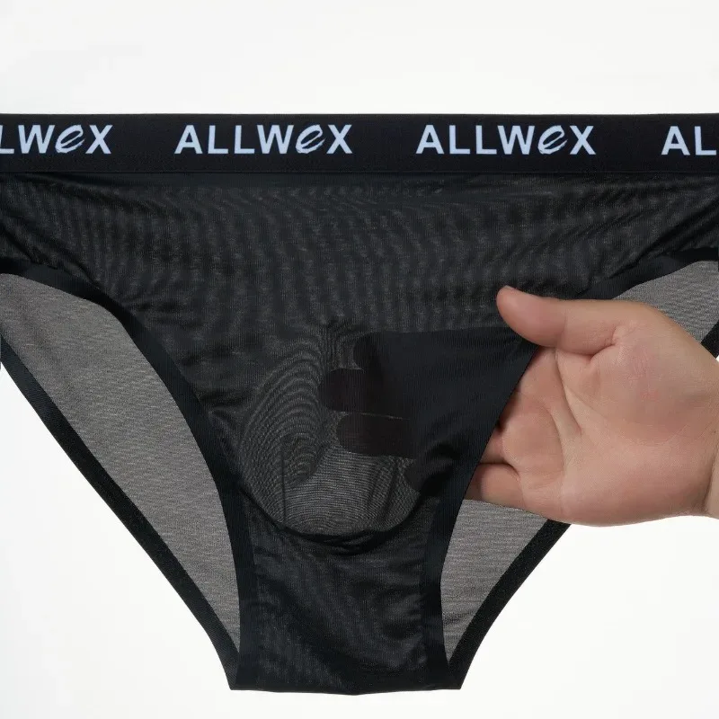 Ice Silk Seamless Briefs for Men Sexy Smooth Underwear 3D Pouch Underpants Comfortable Lingerie Panties Male Low Rise Knickers