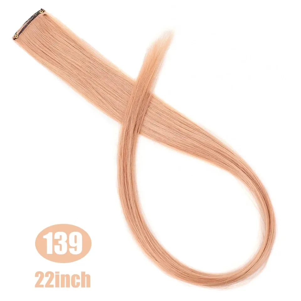 Fashion Color Hair Pieces Hanging Ear Dye Hair Extensions Color Strips One Clip Long Hair Extensions for Woman Daily Use