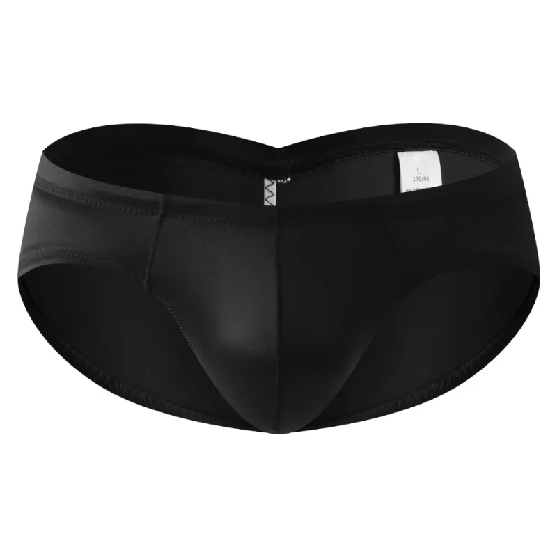 Smooth Low Waist Male Underwear Ice Silk Bulge Pouch Satin Silk Briefs Glossy Shiny Lingerie Men's Triangle Panties Youth