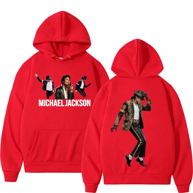 Michael Jackson King of Pop Music Fan Hoodies Men's Casual Fleece Bodywarmer Sweatshirts Fashion High Street Oversized Pullovers