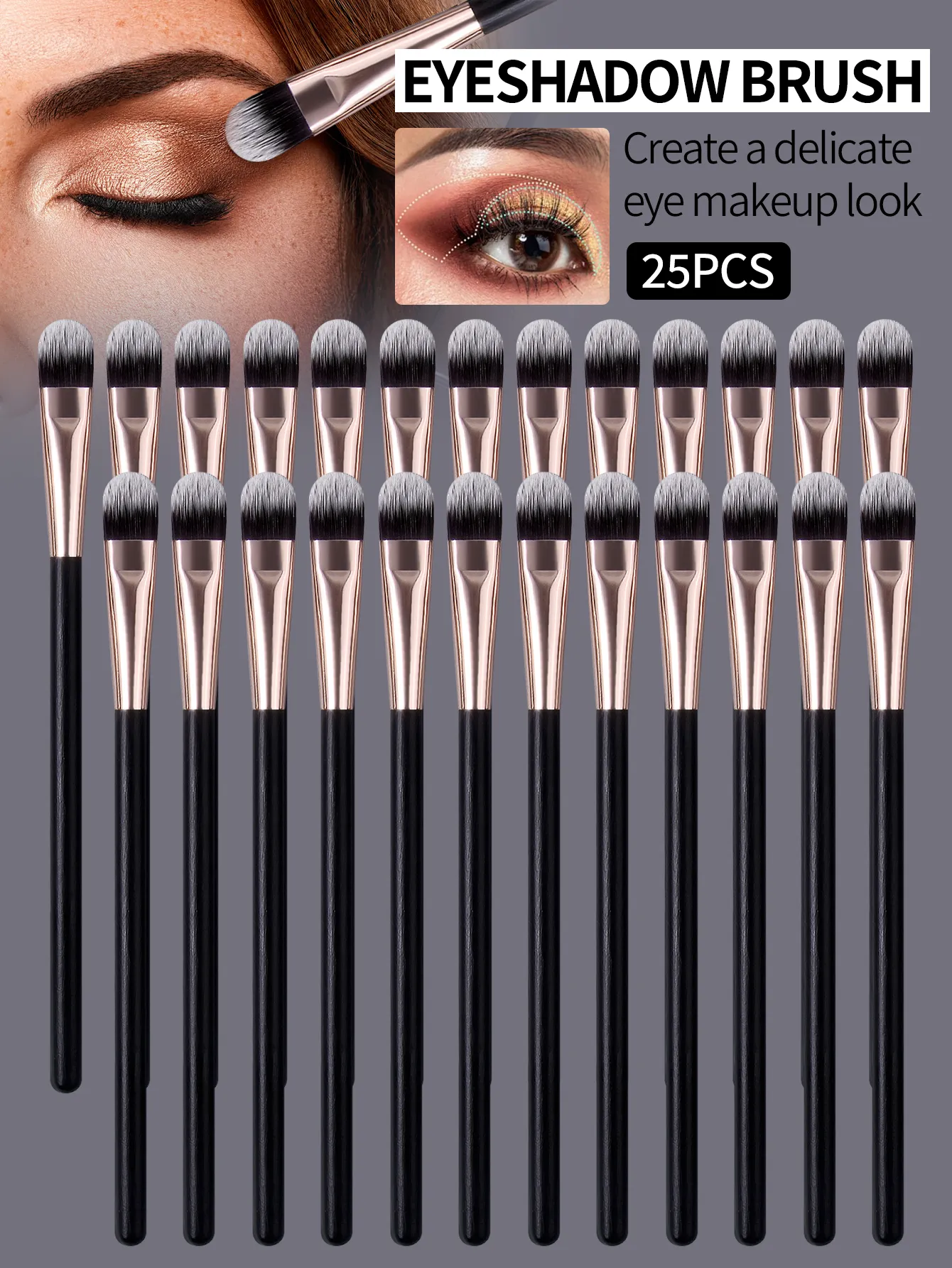 1Pc/25Pcs Eyeshadow Brush Set Soft Synthetic Eye Makeup Brushes for Blending Shading Detail Eye Makeup Tool