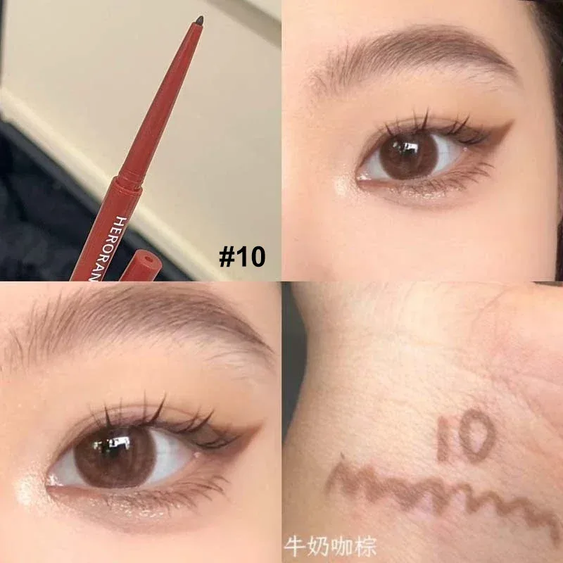10 Colors Eyeliner Pencil Smooth Wine Red Soft High Pigment Eye Liner Pen Waterproof Matte Aegyosal Lying Silkworm Eyes Makeup