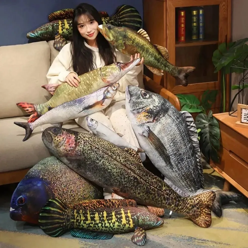 Sofa Cushion Perch Simulation Fish Pillow Grouper Stuffed Cartoon Fish Lovely Soft Fish Anime Pillow Bedroom
