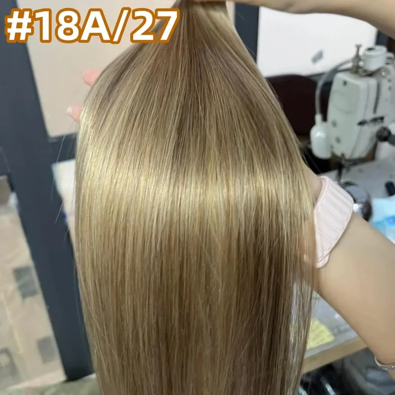 Bulk hår 100 % äkta människohår maskintillverkat Virgin Remy rakt hår Bulk 18-30 tum 100 g Naturligt blont hårförlängning utan inslag