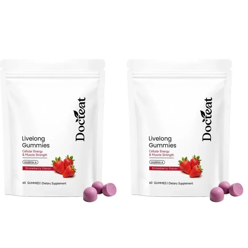 Docteat Urolitin A Gummies 500 mg na porci Jahodová příchuť Denní podpora buněčného wellness 60 Gummies pro muže, ženy
