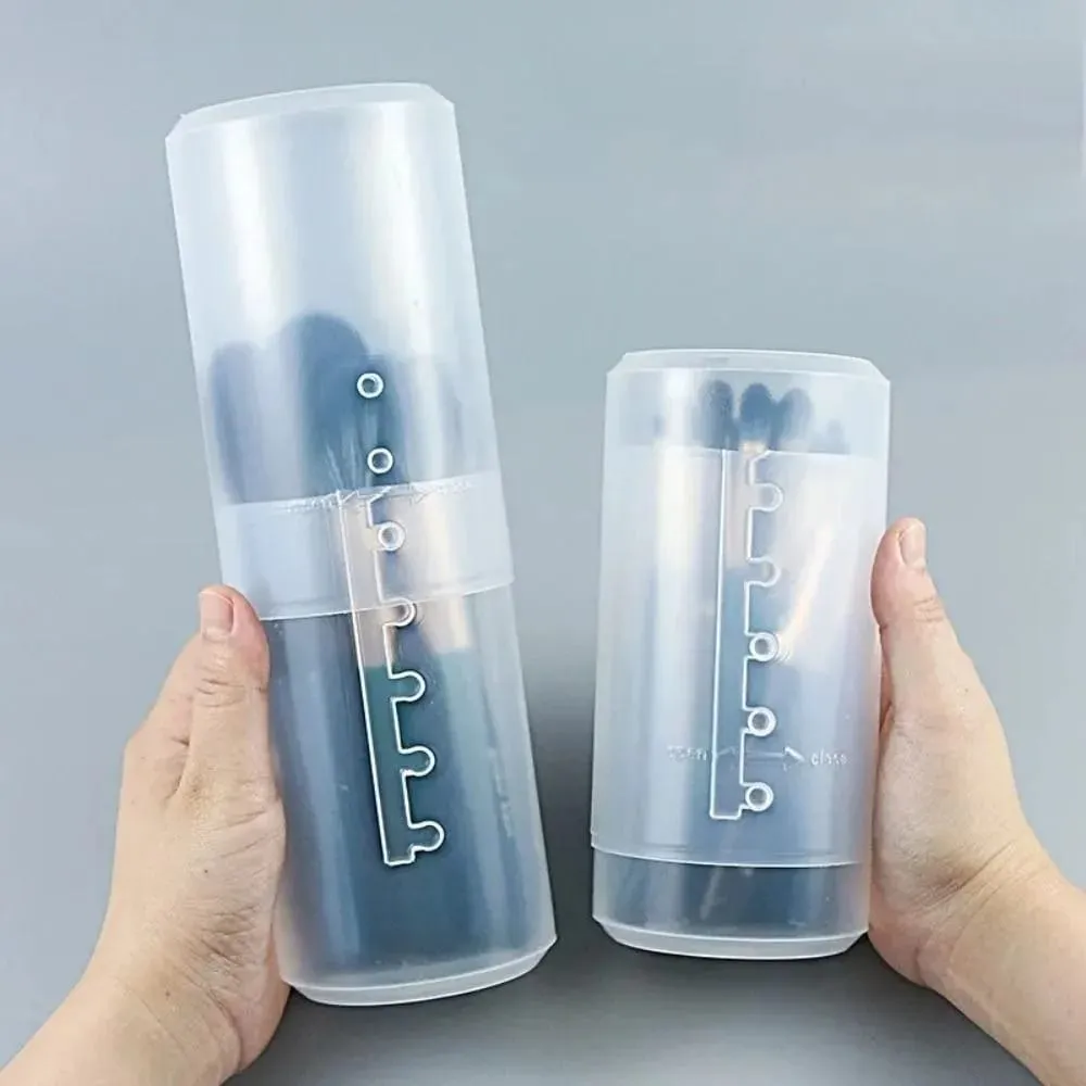 全新透明可調高度 PVC 化妝刷架展示收納杯收納盒帶蓋防塵盥洗用品包裝盒