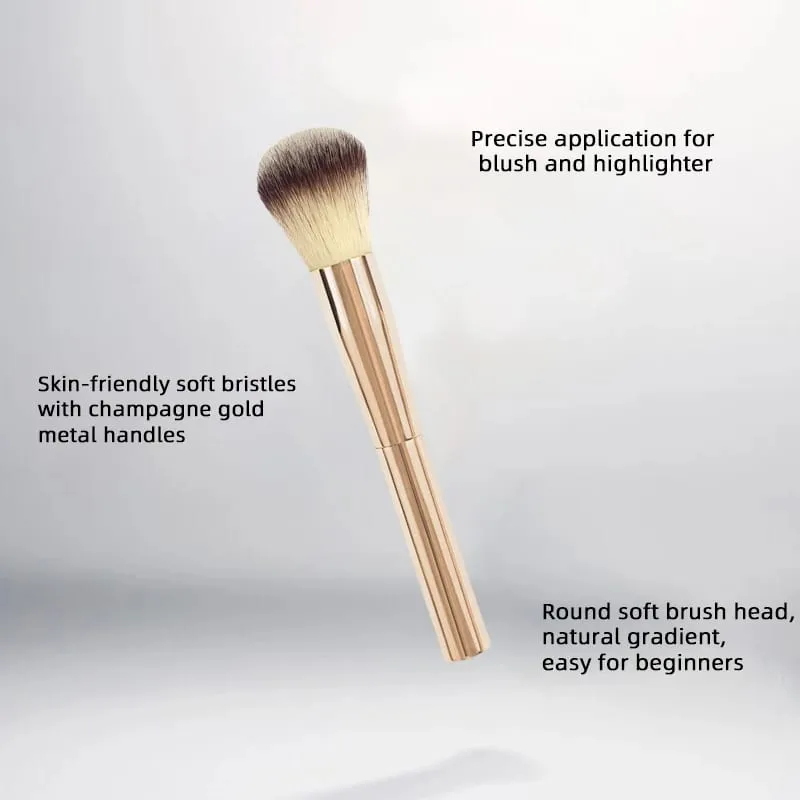 5 In 1 Travel Makeup Brush Set Soft Synthetic Bristles Face Eye Blush Shadow Brushes Portable Leather Pouch Gift Ready Cosmetic