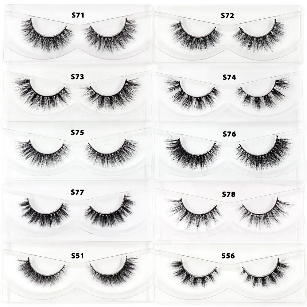 Short Natural 3D Mink Lashes Fluffy Wispy Fake Eyelashes Crisscross False Lashes Eyelash Extension Makeup