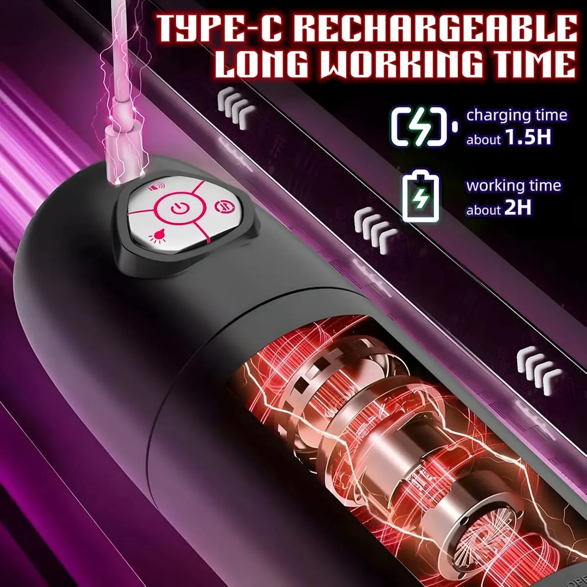 Automatic 10 Thrusting Rotating Modes & Colored Lights Male Masturbator Cup Pocket Pussy Stroker Blowjob Sex Toys For Men