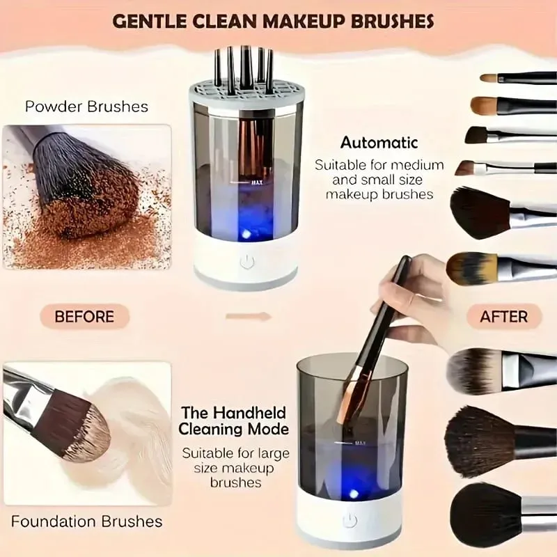 Pembersih Berus Mekap Berkuasa USB Dan Pengering Tanpa Bateri Tanpa Palam Dan Main Alat Kecantikan Penting Untuk Berus Kosmetik