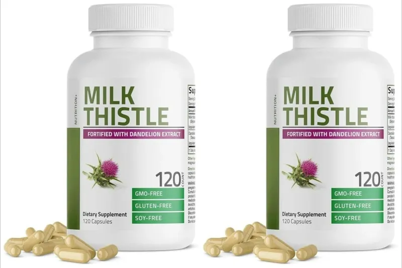 Milk Thistle Silymarin Marianum & Dandelion Extract Liver Health Support Antioxidant Support Detox 120Count Non-GMO Gluten Free