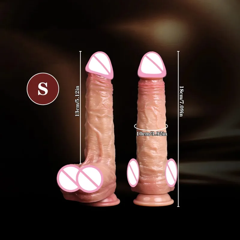 Realistic Dildos Skin Sliding Foreskin Testicles Dildo for Woman Masturbation Anal Vaginal Stimulation Strapon Silicone Sex Toys