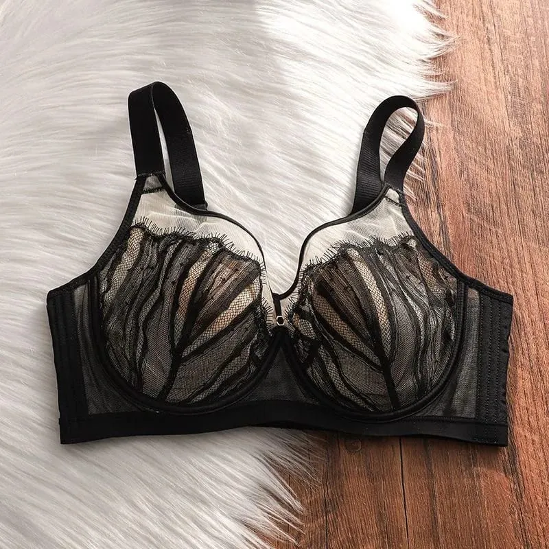 Wireless Push Up Bra for Large Bust Adjustable Comfort Fit Lace Bralette Prevent Sagging & Enhance Shape Seamless Design