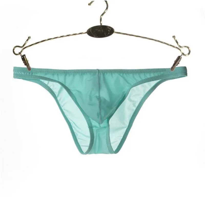 Sexy U Convex Briefs Thin Underwear Men Summer Breathable Silky Panties Male Calzoncillos Plus Size M-XXL