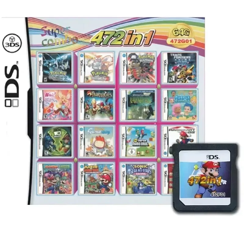 4300 500 520 482 In 1 NDS Multi Game Card Retro Game Cartridge With Box For DS Lite DSi 3DS Game Collection