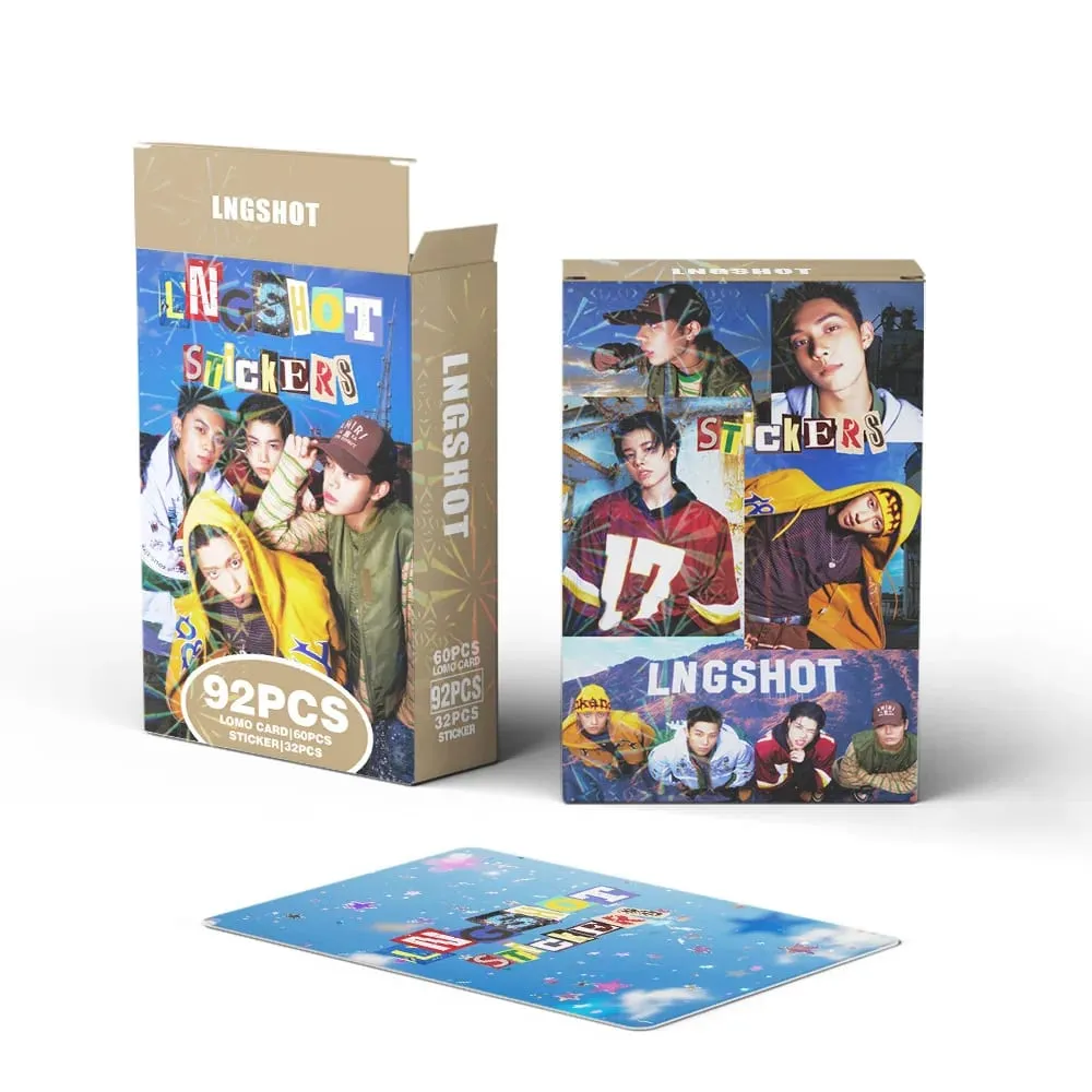 127pcs LNGSHOT New Album Photocards Stickers Kpop Merch Lomo Cards Set Fans Collection Cards Giftsi