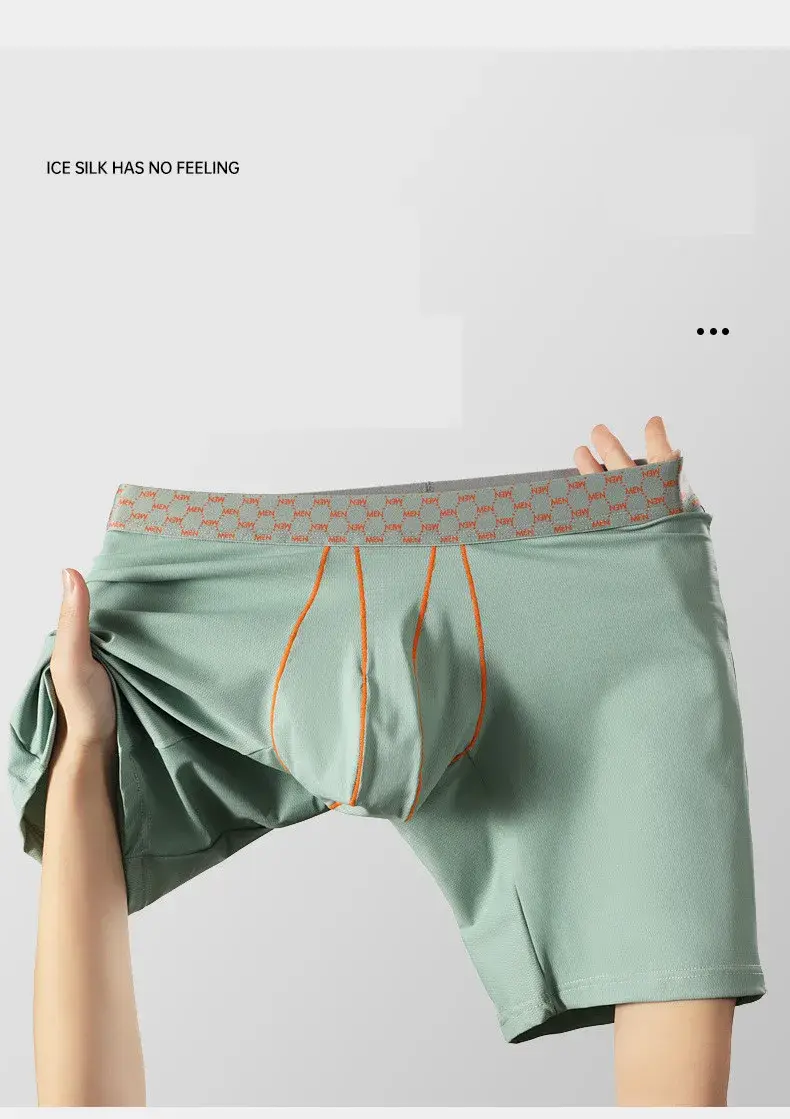 Panlalaking Panloob na Ice Silk Boxer Shorts Homme Ropa Breathable U Convex Pouch Panites Lalaki Naylon Gitnang Baywang Underpant Cueca M-XXL
