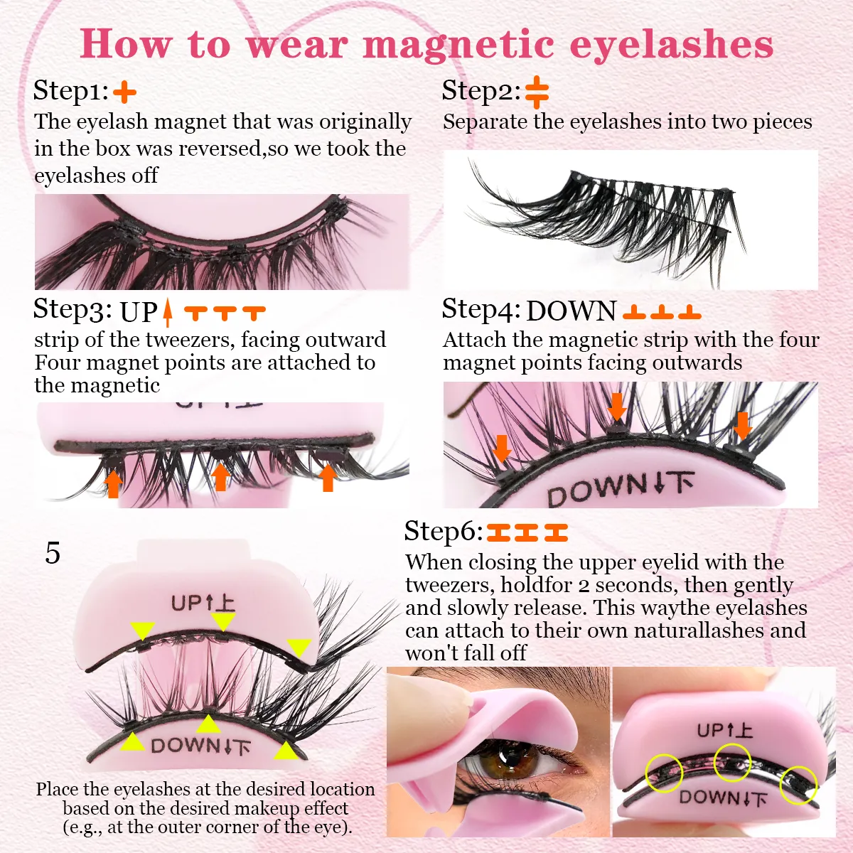 1 Pair Magnetic Eyelashes Fluffy Soft False Lashes With Tweezers Makeup Tool Magnetic Lashes Natural Faux 3D Mink Eyelashes