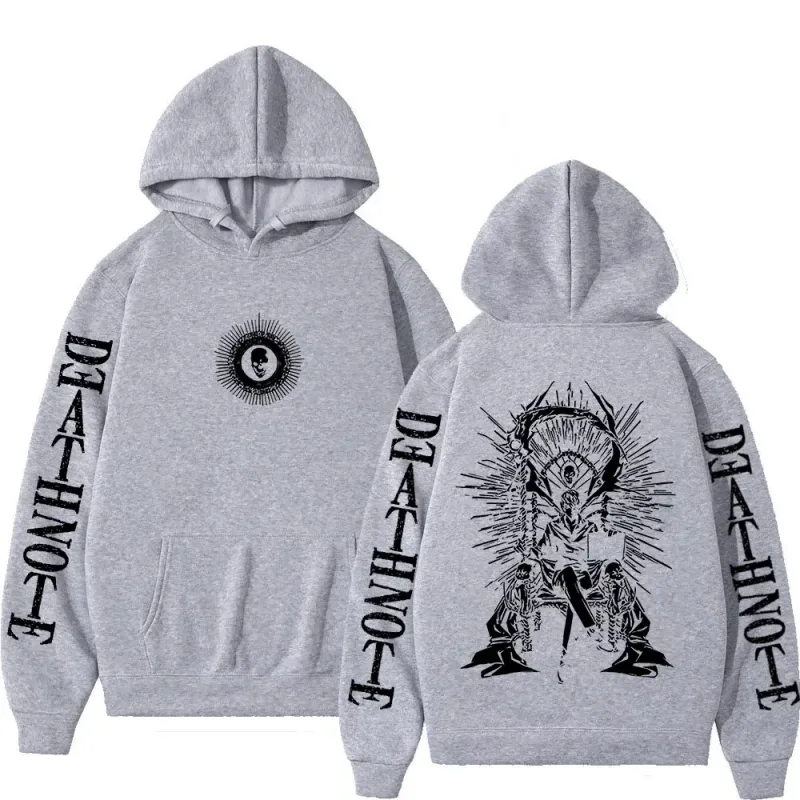 Y2K Anime Death Note Hoodies Yagami Light L·Lawliet Gothic Sweatshirt Men Women Clothing Fashion Long Sleeve Pullovers Streetwea
