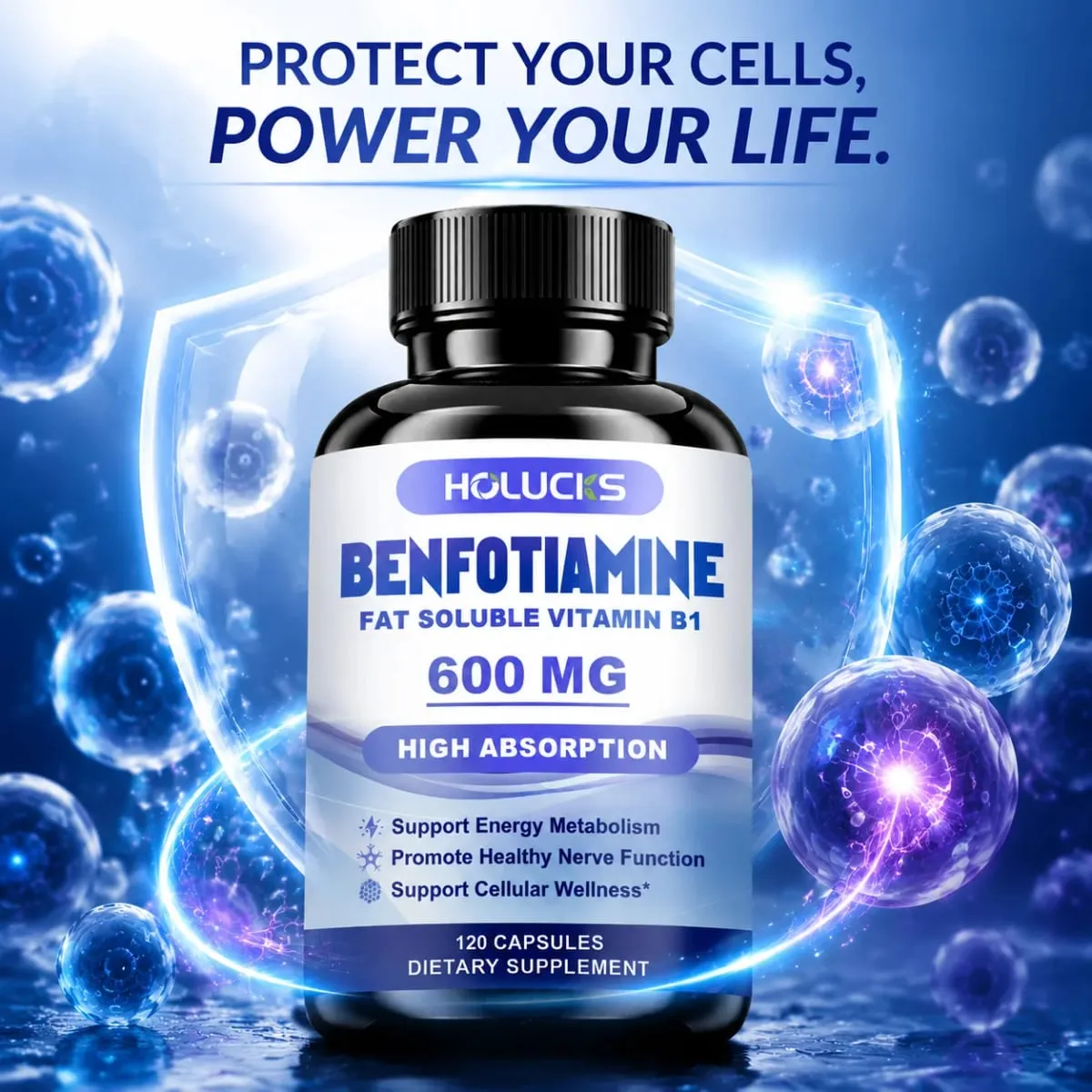 Benfotiamine Capsules Help Maintain Healthy Glucose Metabolism Support Nerve Health Cellular Protection Antioxidant Defense
