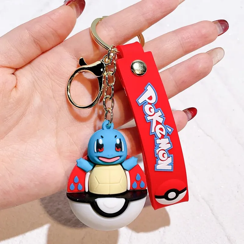 40 Style Wholesale Anime Pokémon Pikachu Eveen Keychain Cartoon Cute Charizard Keyring Student Backpack Car Key Chain Toys Gifts