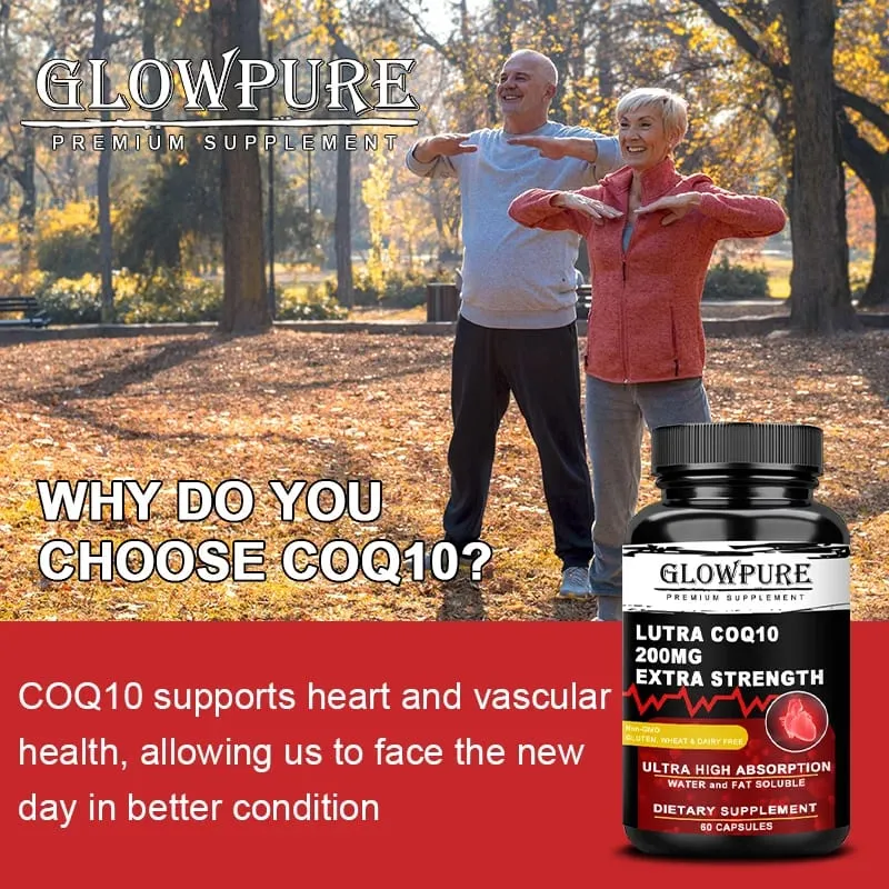 Coenzyme Q10 with Vitamin E - Heart Health Supplement for Energy Blood Pressure & Antioxidant Support