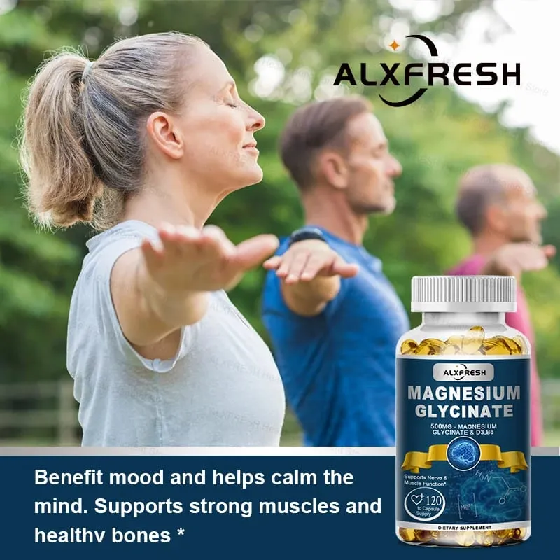 Original Magnesium Glycinate 500mg Supplement – High Absorption for Sleep Muscle & Restful Support - D3 B6 Zinc — image 4