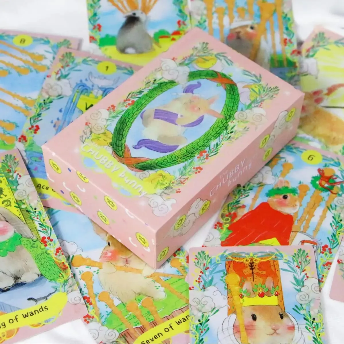12*7cm Chubby Bunny Tarot A 78-card Deck Featuring Cute Bunnies 2.75 X 4.75'' Packaging Rigid Box