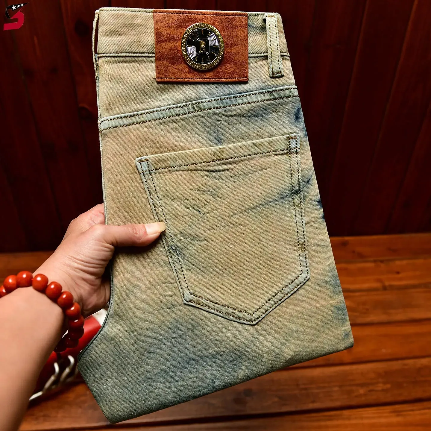 New Retro Jeans Men's Straight Leg Pants Ripped Jeans Fashionable Casual Pants Trousers Pants Street Wear Clothing