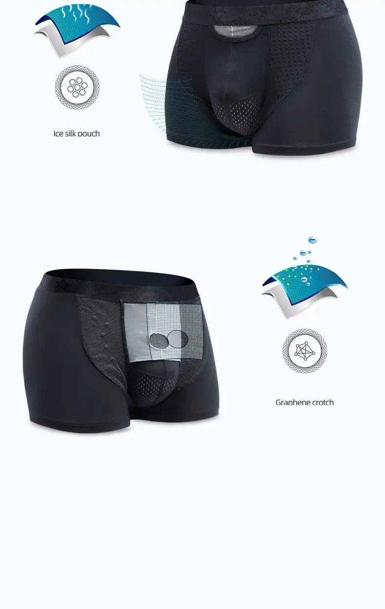 Boxershorts för män Push Up Underkläder Modal Trosa Man Andas Magnetisk Is Silk Bullet Separation Pouch Kalsonger Cueca
