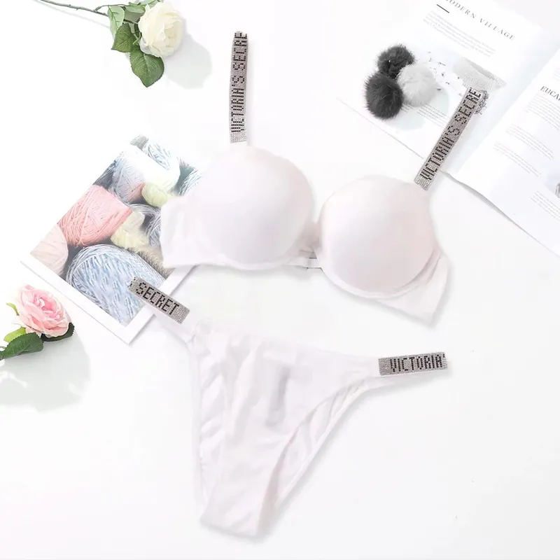 Victoria's Secret Sexy Lingerie Bra and Panty Set Push Up Classic Women's Lingerie Set Sexy Breathable Soft Versatile Shapewear