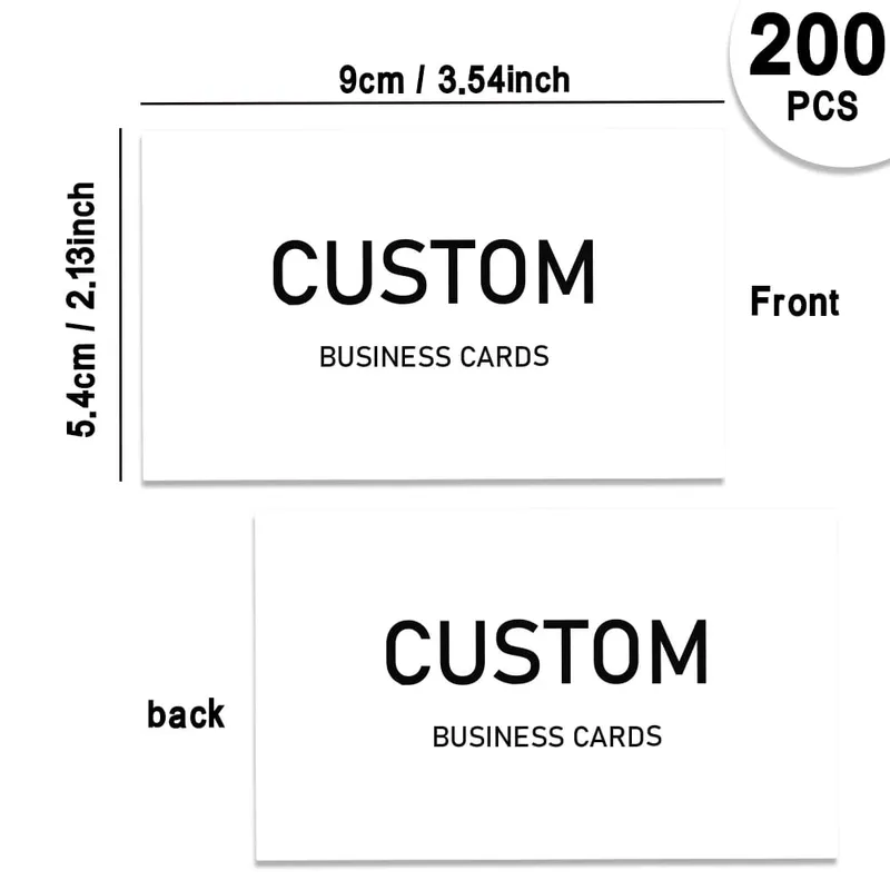 200pcs Custom Business Cards/Cards Desktop Business Cards Thank You Cards Matte Film