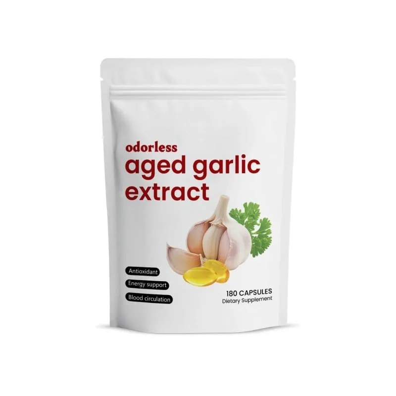 Odorless Garlic Oil Capsules 2 Years Aged Garlic Extract Softgels Supports Immune Heart Health Boosts Energy & Antioxidant Power