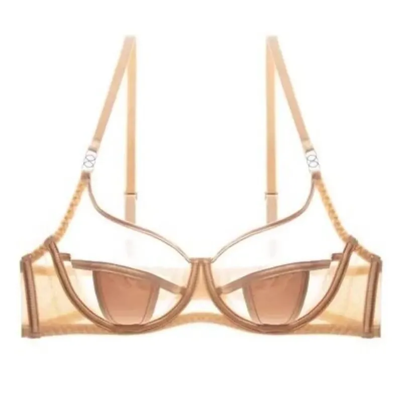 Ensemble soutien-gorge et culotte en dentelle ultra fine française, sexy, minimiseur de gros seins, push-up, anti-affaissement, lingerie à la mode pour femmes, brassière, sous-vêtements