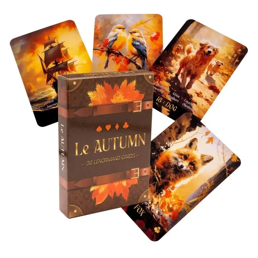 Le Autumn Lenormand Cards 9*6cm Fortune Telling & Spiritual Growth 36 Card Oracle Deck for Divination