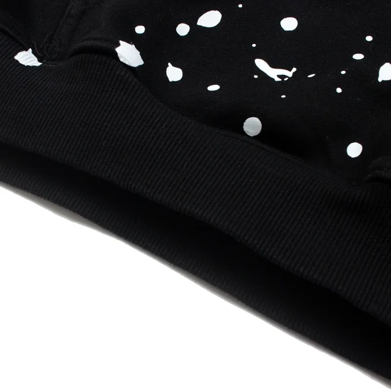 Hoodies Pullover 26ss Vintage Embroidery Leather Pattern Glittering Diamond Print Men's Hooded Hip Hop Style Sweatshirts