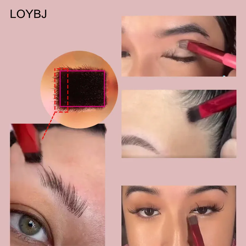 Wild Eyebrow Brush Multifunktion Simuleret Øjenbryn Hår Makeup Brush Contour Øjenskygge Concealer Firkantede makeup børster