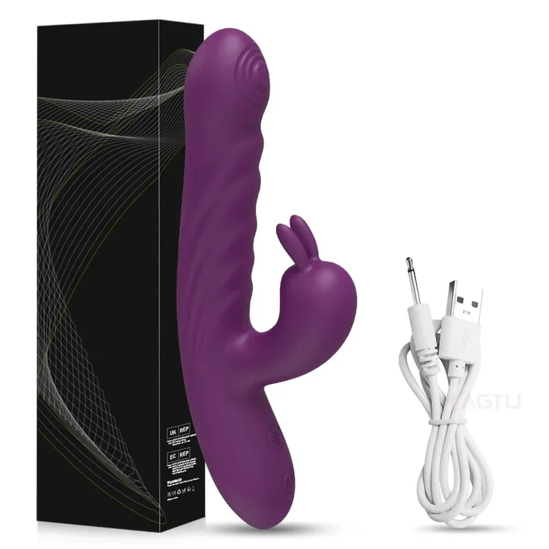 Adult Sex Toy Thrusting Rabbit VIbrator for Women Vibrating Dildo Telescopic G-Spot Clitoris Stimulator Female Masturbator