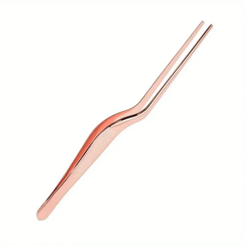 Stainless Steel Offset Cooking Tweezers for Food Plating and Pastry Decoration-Christmas & Halloween Kitchen and Restaurant Tool
