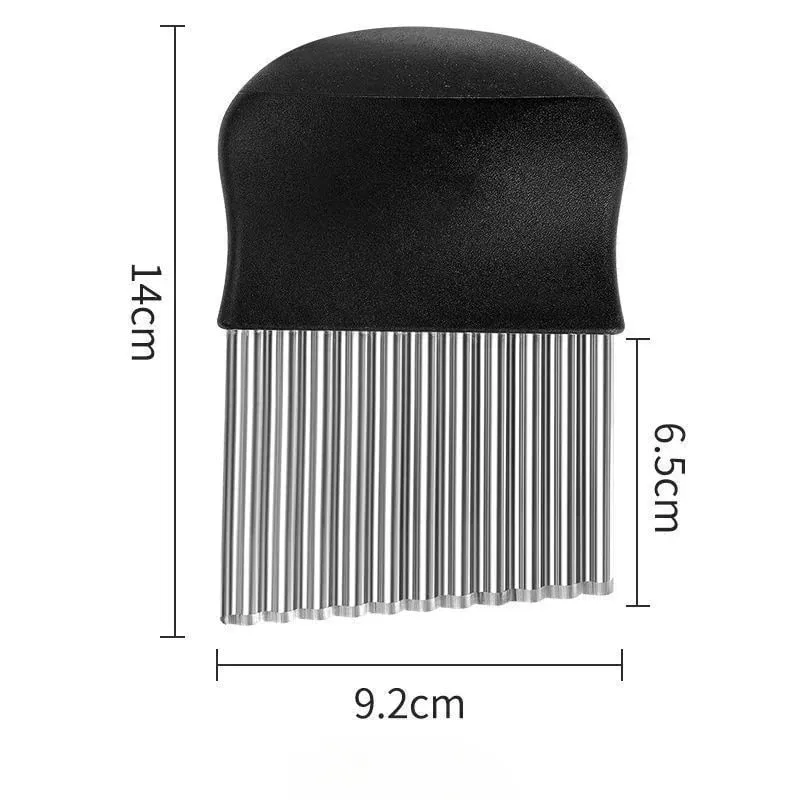 Stainless Steel Potato Chip Slicer Dough Vegetable Fruit Crinkle Wavy Kitchen Knife Cutter Chopper French Fry Maker Tools Gadget