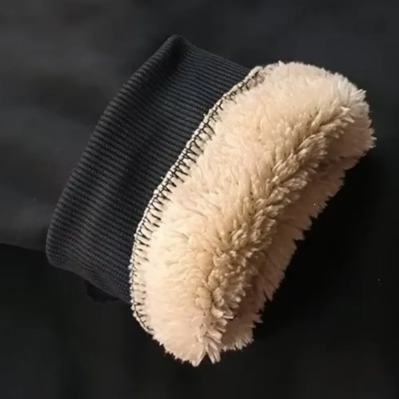 Lamb Fleece Lined Fleece Lined Sweatshirt Thick Warm Thermal Loose Fit Long Sleeve Sweatshirt Autumn Winter Weight