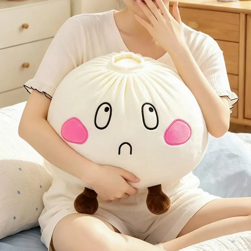Kawaii לחמנייה מאודה כרית קטיפה מצוירת Baozi ממולא צעצוע עם רגליים כרית צורת מזון רכה תפאורה מצחיקה מתנת יום הולדת לילדות