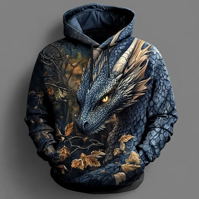 Men's Dragon 3D Hoodies Sweatshirts Fashion Cool Daily Long Sleeve Crew Neck Party Holiday Streetwear Fall Winter Tracksuit Coat