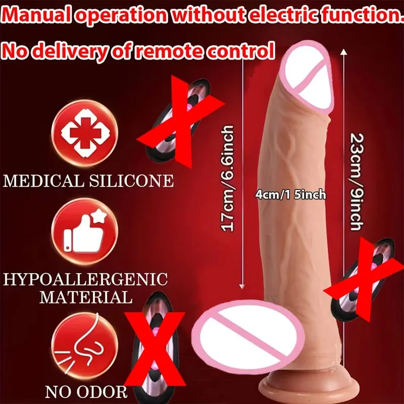 Dildo 8.66-in-1 Thrust & Vibration Modes Silicone Sex Toy with Remote Heating & Rotation G-Spot Stimulator for Vaginal Anal Use Party Favor Adult Product 8.66-inch