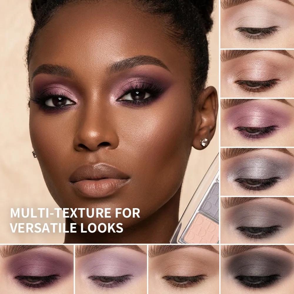 9 Shade Eyeshadow Palette Black Swan Smoky with 3 Brushes Waterproof Matte Highlighter for Halloween Eye Makeup