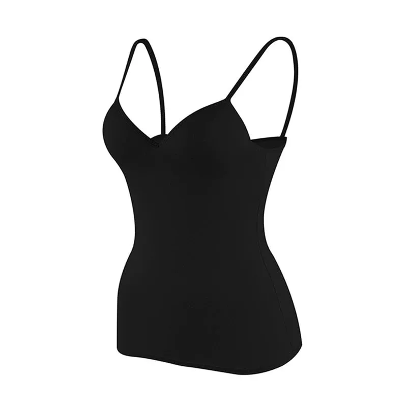 Solid Padded Bra Sexy Women Tops Camisole Top Women Vest Women Camisole with Built in Bra Cami Top Vest Tank Top — image 10