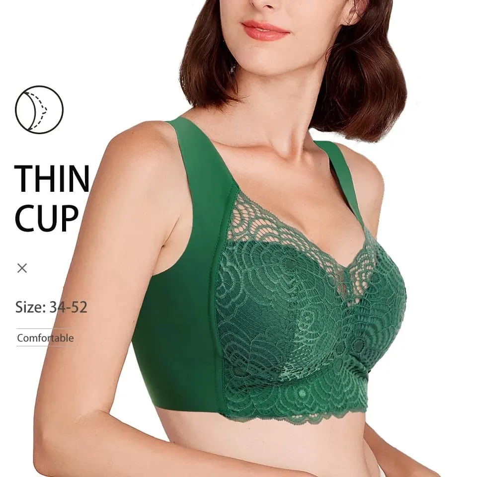 Sexy Plus Size Underwear Seamless Lace Bras Top Wireless Thin Cup Brassierer Sleep Vest Lingerie C D Cup