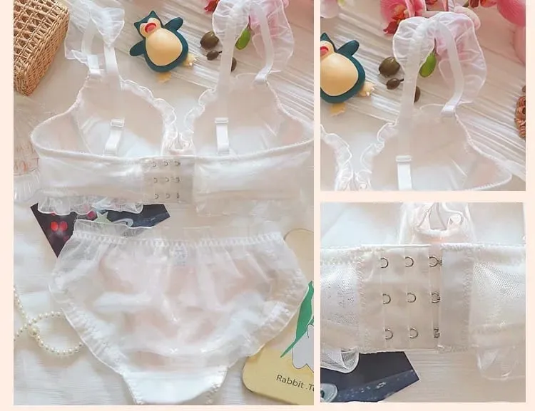 Summer sweet girl underwear lace sweet plus size lingerie with briefs suit women large size bras with steel ring bra set